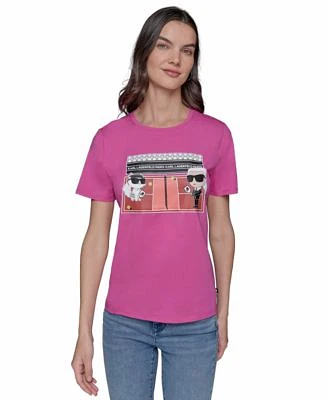 Karl Lagerfeld Paris Womens Pickle Ball Graphic T Shirt Xs P Xl