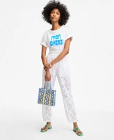 On 34th Women's Cotton Eyelet Pull-On Joggers, Exclusively at Macy's