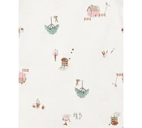 Carter's Baby Girls Cardigan, Barn-Print Bodysuit & Pants, 3 Piece Set