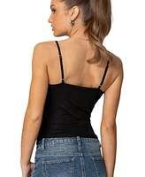 Edikted Women's Layered Bra Cowl Neck Top