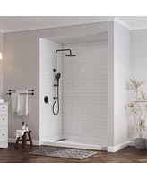 Casainc 60"W X 36"D Solid Surface Single Threshold Shower Base Anti-Slip Shower Pan