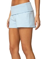 Edikted Women's Super Fold Over Sweat Shorts