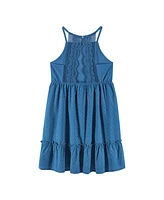 Andy & Evan Big Girls Toddler/Child Blue Swiss Dot Dress