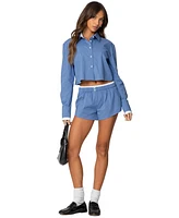Edikted Women's Danette Oversized Button Up Shirt