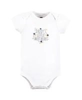 Hudson Baby Girls Cotton Bodysuits, Daddys Sweetheart, Preemie