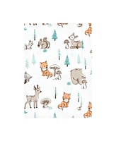 Hudson Baby Boys Cotton Poly Flannel Burp Cloths 8-Pack, Neutral Woodland Pals, One Size