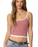 Edikted Women's Saylor Striped Knit Tank Top