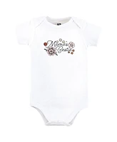 Hudson Baby Girls Cotton Bodysuits, Mamas Bestie Flower, Preemie