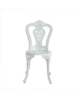 Outdoor Bistro Chairs Set of 2, Cast Aluminum Patio Dining Chairs, Bronze