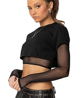 Edikted Women's Rella Layered Long Sleeve T Shirt
