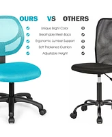 Low-back Computer Task Chair with Adjustable Height and Swivel Casters