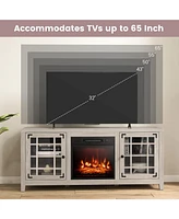 58 Inch Fireplace Tv Stand with Adjustable Shelves for TVs up to 65 Inch