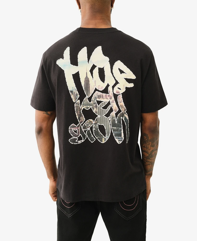 True Religion Men's Short Sleeve Graffiti Puff T-Shirt