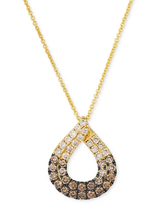 Le Vian Chocolate Ombre Diamond Teardrop Adjustable 20" Pendant Necklace (3/4 ct. t.w.) in 14k Gold