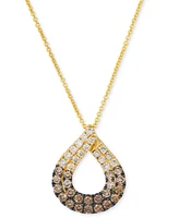 Le Vian Chocolate Ombre Diamond Teardrop Adjustable 20" Pendant Necklace (3/4 ct. t.w.) in 14k Gold