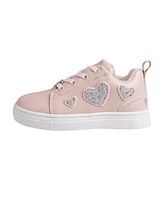 Bebe Toddler Girls Heart Lace with Court Sneakers
