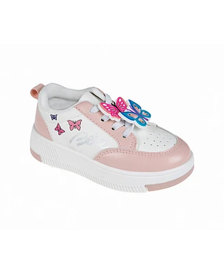 Bebe Toddler Girls Butterfly Lace Charms with Court Sneakers
