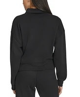 Calvin Klein Women's French Terry Collared Half-Zip Pullover Top