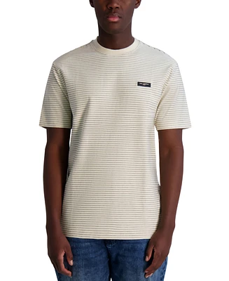 Karl Lagerfeld Paris Men's Textured Stripe Logo T-Shirt