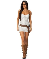 Edikted Women's Sheer Lace Cupped Mini Dress