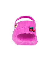 Bebe Toddler Girls Logo and Charms Slide Sandals