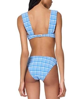 Kate Spade New York Womens Underwire Bikini Top Plaid High Cut Bottoms