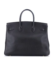 Pre-Owned Hermes Birkin 35 Handbag Black Ardennes with Gold Hardware