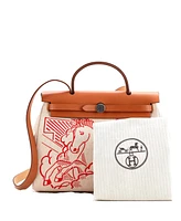 Pre-Owned Hermes 31 Herbag Zip Pegase Pop Toile and Leather