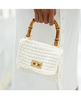 Airmail Mini Crochet Handbag In White