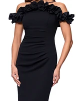 Xscape Women's Ruffled Off-The-Shoulder Sheath Dress