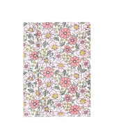 Hudson Baby Boys and Girls Cotton Poly Flannel Burp Cloths 8-Pack, Pink Yellow Pretty Floral, One Size