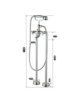 3-Handle Traditional Freestanding Bathtub Faucet (Brush Nickel)