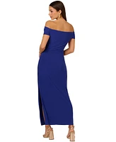 Adrianna by Papell Women's Matte Jersey Off-The-Shoulder Maxi Dress