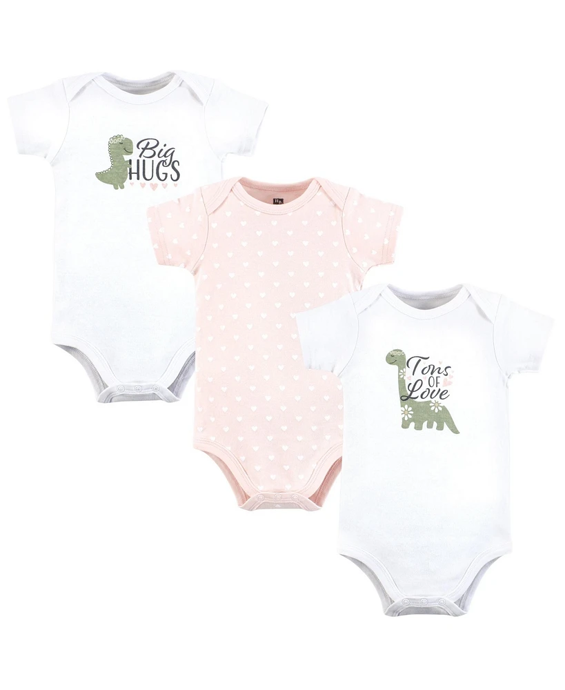 Hudson Baby Girls Cotton Bodysuits, Tons Of Love, 9-12 Months