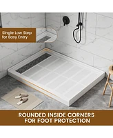 Casainc 48"W X 36"D Solid Surface Single Threshold Shower Base Anti-Slip Shower Pan