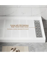 Casainc 48"W X 36"D Smc Single Threshold Shower Base Anti-Slip Shower Pan
