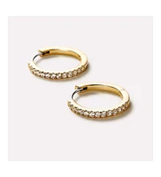 Ana Luisa - Gold Huggie Hoop Earrings - Pave Huggie Hoops Medium