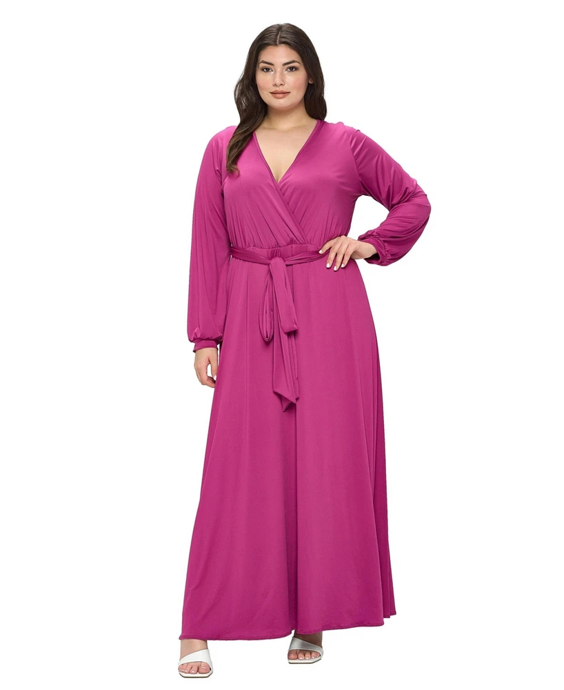L I V D Plus Espinoza Surplice Maxi Dress