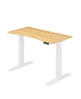 Flexispot E7-commercial W Electric Adjustable Standing Desk, Curved Bamboo Top