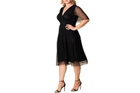 Kiyonna Plus Margot Mesh Cocktail Dress