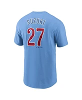 Nike Men's Seiya Suzuki Baby Blue Chicago Cubs Fuse Name Number T-Shirt