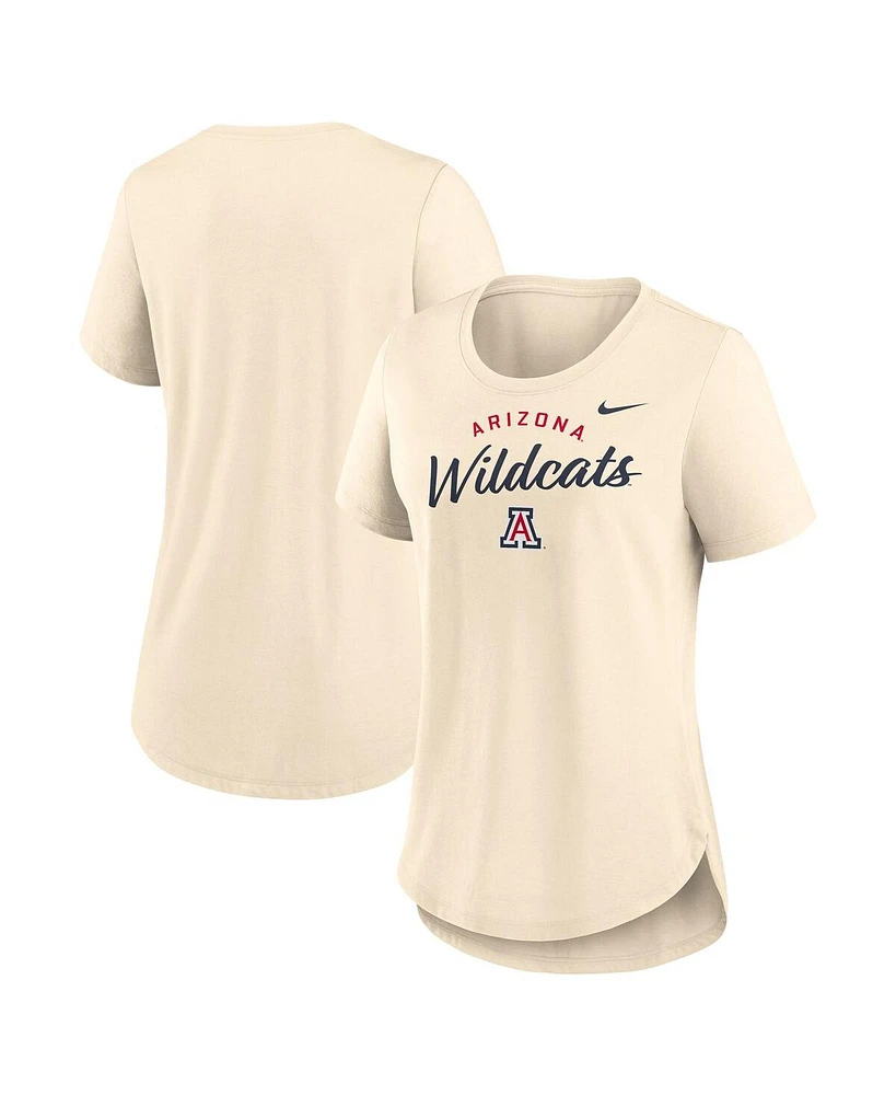 Nike Women's Tan Arizona Wildcats Script Logo Tri-Blend T-Shirt