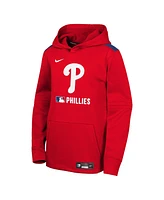 Nike Big Boys and Girls Red Philadelphia Phillies Authentic Collection Performance Pullover Hoodie