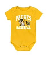 Outerstuff Newborn San Diego Padres Batter Up Bodysuit 3-Pack