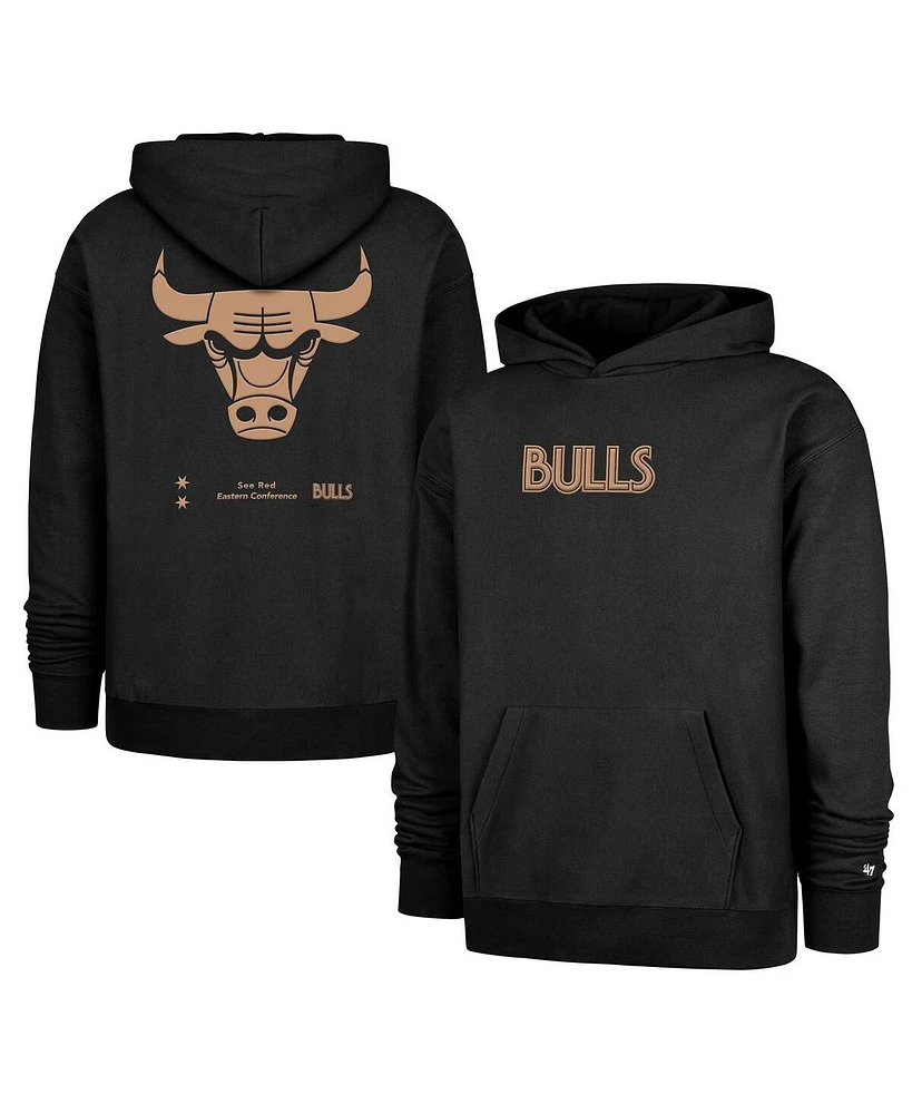 '47 Brand Men's Black Chicago Bulls 2024/25 City Edition Double Crossover Foundation Pullover Hoodie