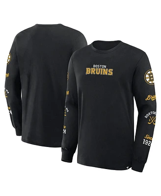 Fanatics Men's Black Boston Bruins Boxed Legacy Long Sleeve T-Shirt
