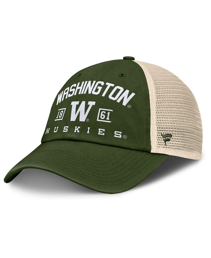 Fanatics Men's Olive Washington Huskies Oht Military Appreciation Frontier Trucker Adjustable Hat