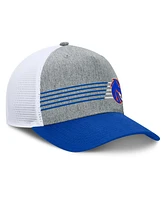 Fanatics Men's Heather Gray/Royal Boise State Broncos Profile Trucker Adjustable Hat