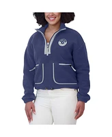 Wear by Erin Andrews Women's Blue Tampa Bay Lightning Polar Fleece Half-Zip Jacket