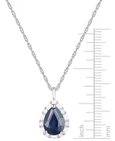 Emerald (1 ct. t.w.) & Diamond (1/5 ct. t.w.) Teardrop Halo 18" Pendant Necklace in 14k Gold (Also in Ruby & Sapphire)
